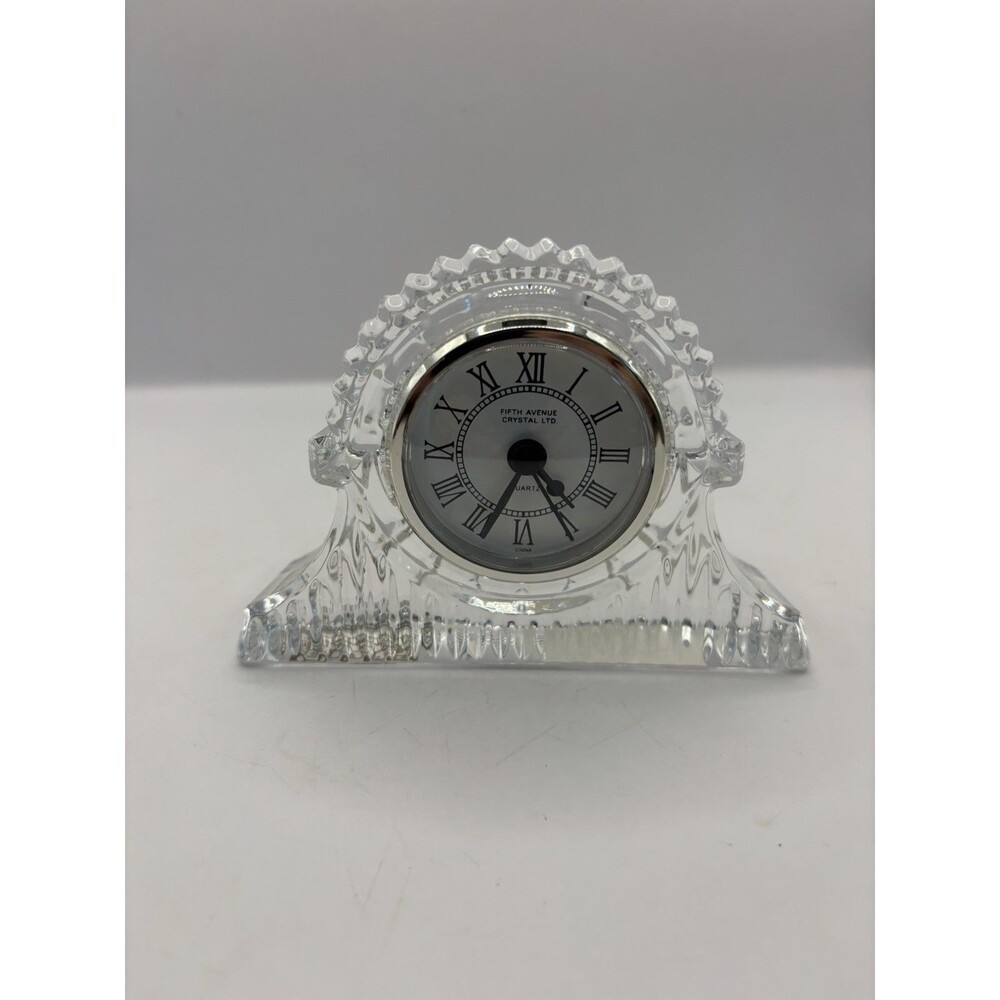 Fifth Avenue Ltd. Crystal Quartz Mantel Clock Roman Numerals